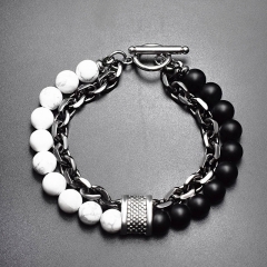 White Howlite+Matte Black