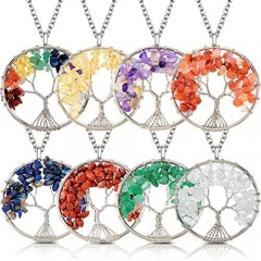 50mm Tree of Life Gemstone Pendant