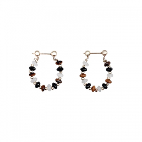 Tiger Eye Bead Earrings Handmade